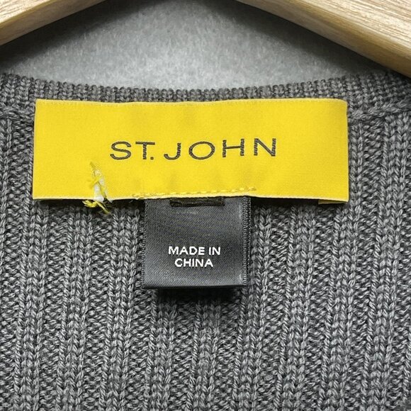 St. John Women's Gray & Yellow Wool Button-Front Cardigan Size XS - Picture 2 of 5